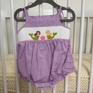 Smocked Lavender Mermaid One-Piece for Baby Girls